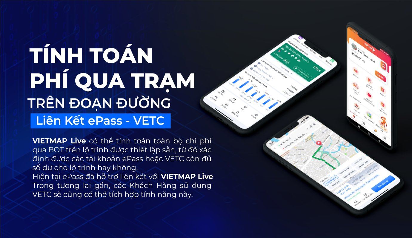 vietmap live tính phí qua trạm bot epass vetc