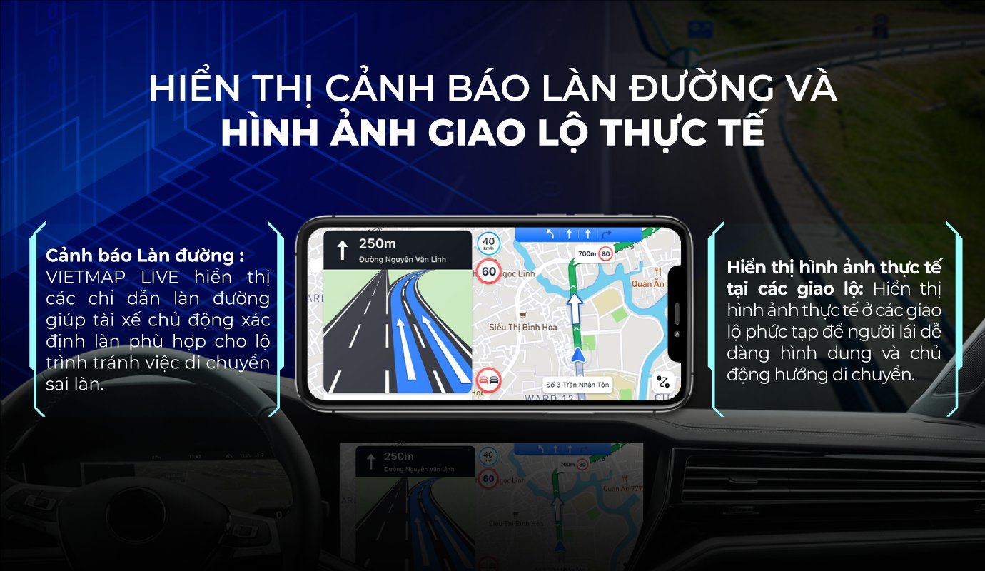 vietmap live cảnh báo làn đường hình ảnh giao lộ thực tế